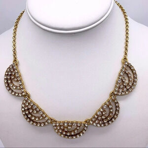 J. Crew Jeweled Half Moon Medallion Necklace NWT